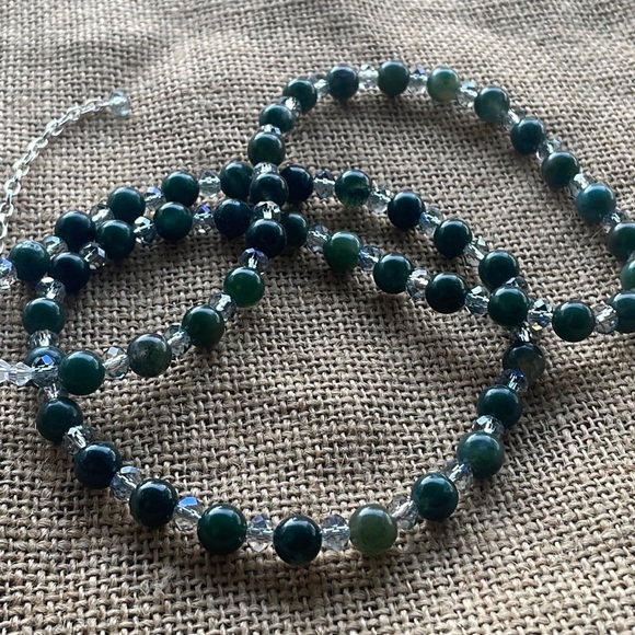 Real Green Aventurine Stone & Crystal beads New Handmade Extension adjustable - Picture 2 of 8